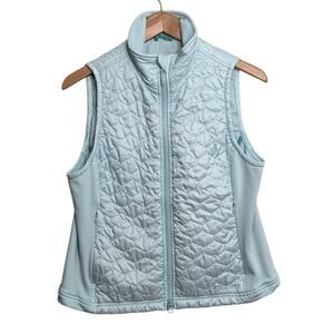L.L. Bean Women's M Blue Thinsulate Vest Quilted Puffer Full Zip Pockets Outdoor